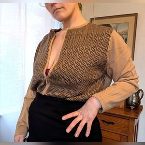 NWOT Vintage LORD & TAYLOR - Italian merino wool sweater - tan/brown - 1X